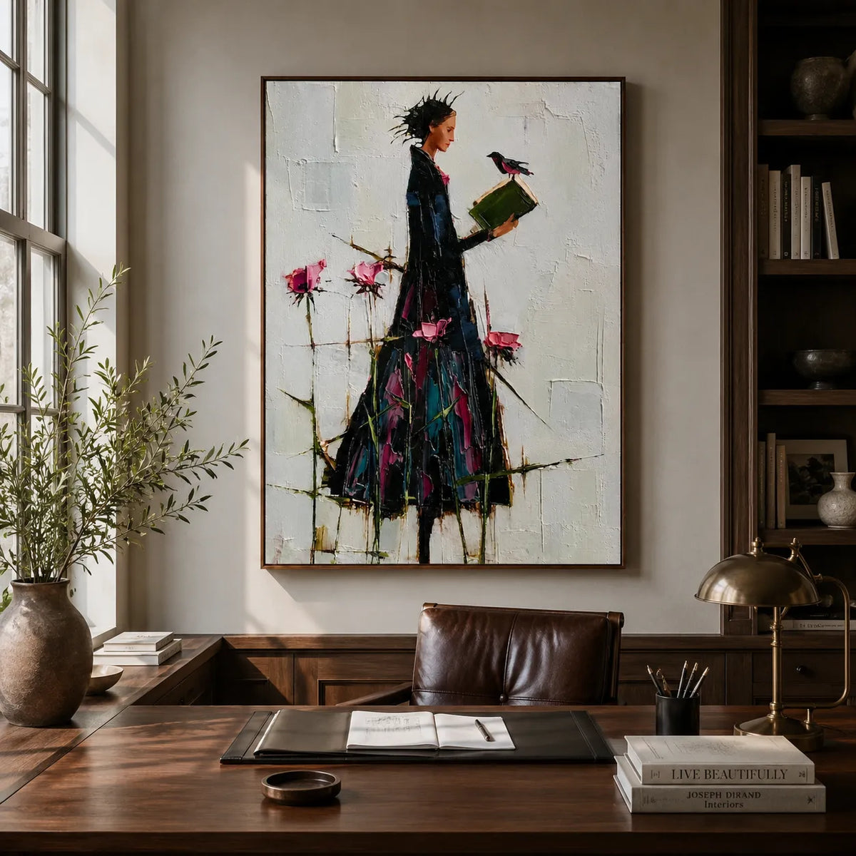 Lady with Bird and Book