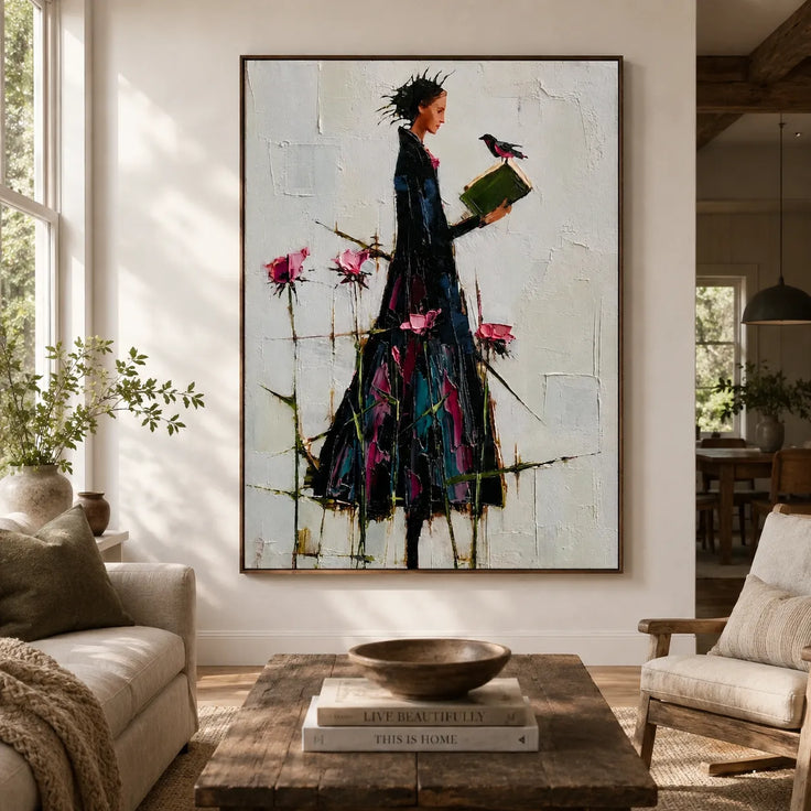 Lady with Bird and Book