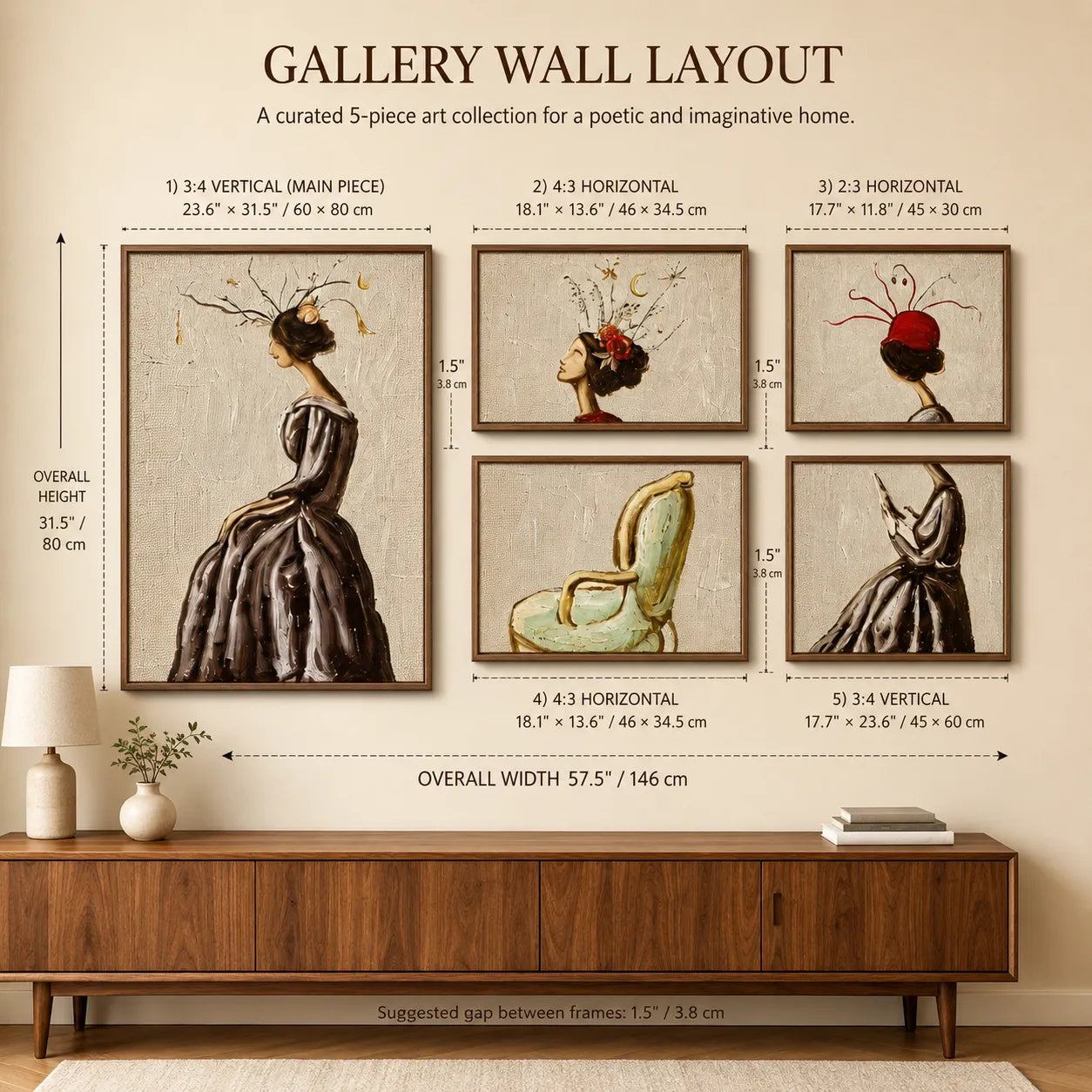 Whimsical Muse Gallery Wall (Including 5 Piece)