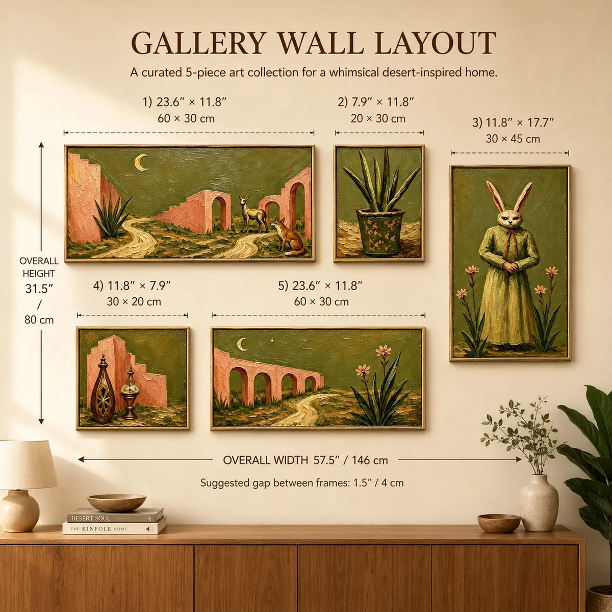 Moonlit Desert Tales Gallery Wall (Including 5 Piece)