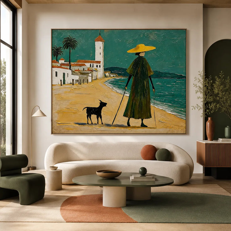 Seaside Stroll with Dog