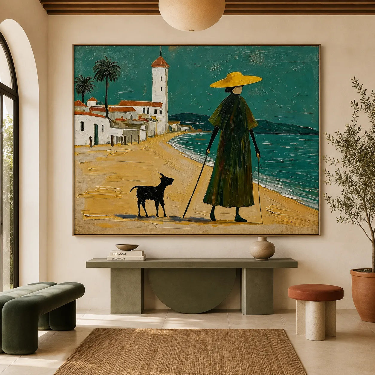 Seaside Stroll with Dog