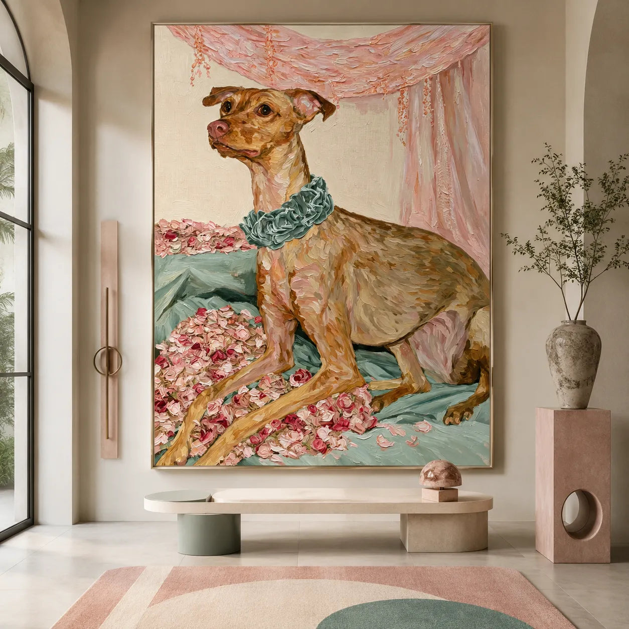 Blush Canine Portrait