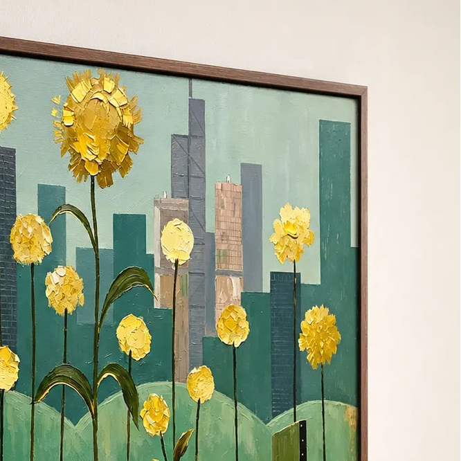 Golden Blooms Cityscape