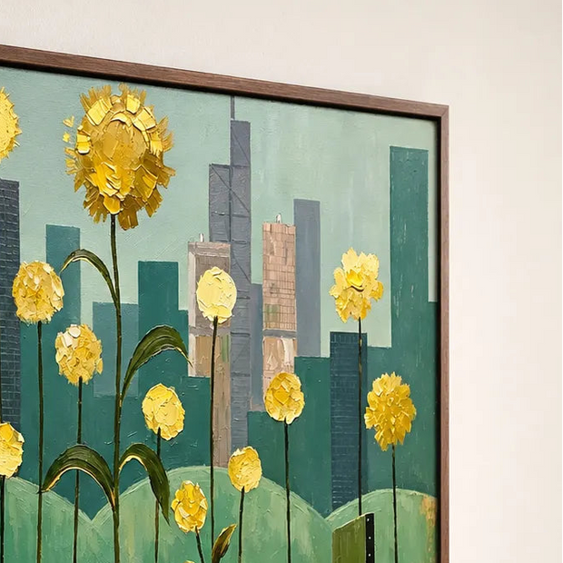 Golden Blooms Cityscape