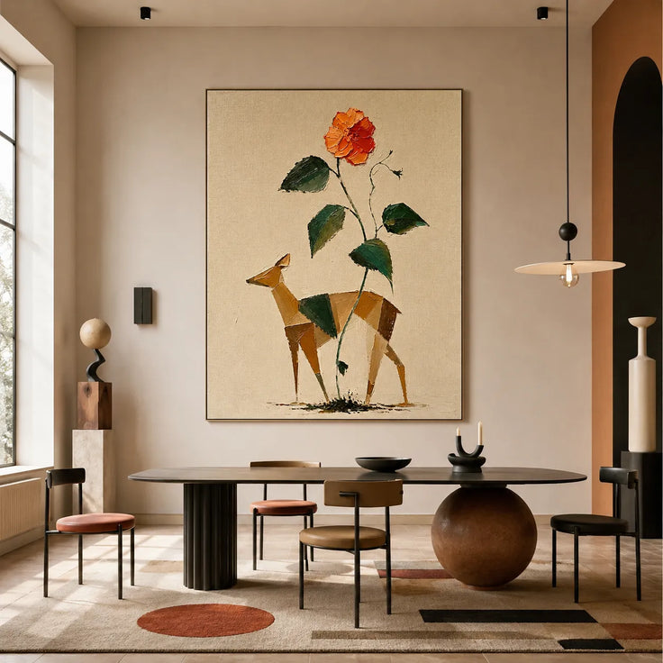 Geometric Fawn and Rose
