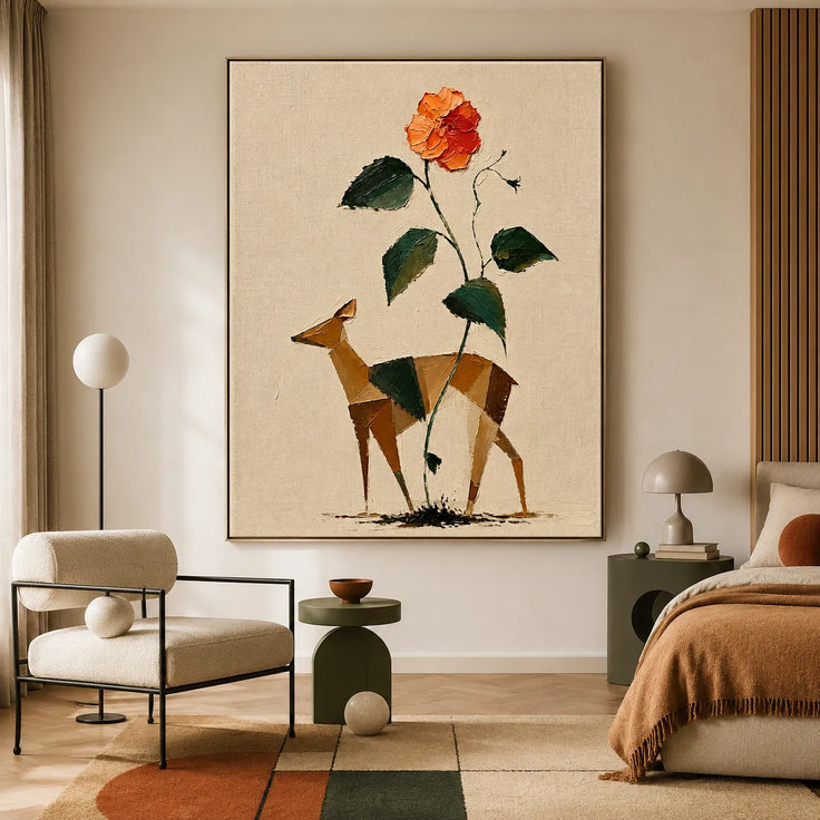 Geometric Fawn and Rose