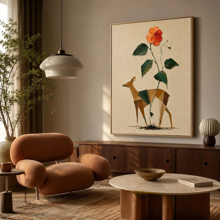 Geometric Fawn and Rose