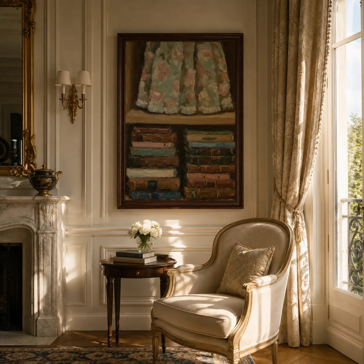 Rose Linen & Bookshelf