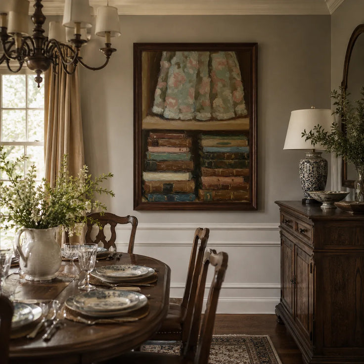 Rose Linen & Bookshelf
