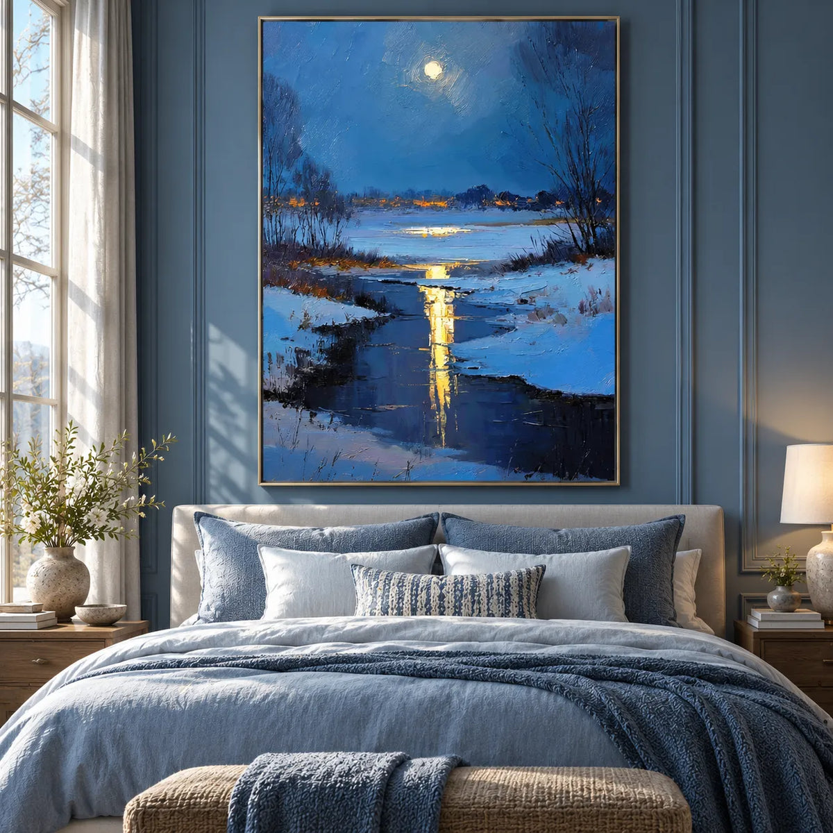 Moonlight Over the Winter River
