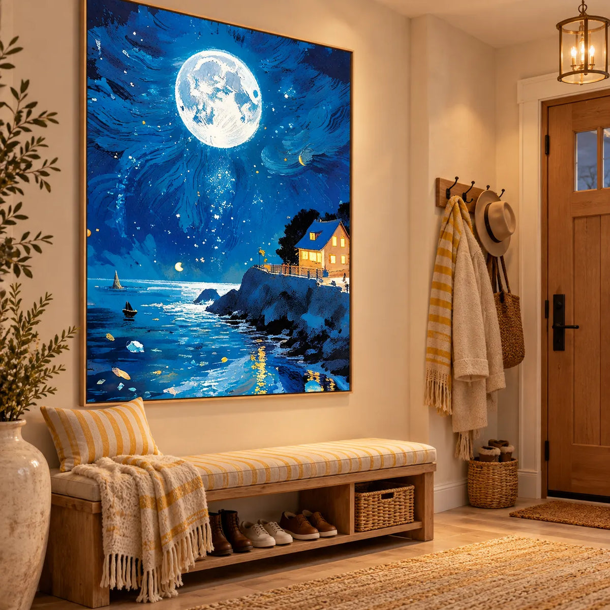 Moonlit Haven by the Sea
