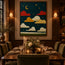Whimsical Moonlit Sky – Colorful Cloud Wall Art