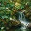 Sunlit Woodland Cascade