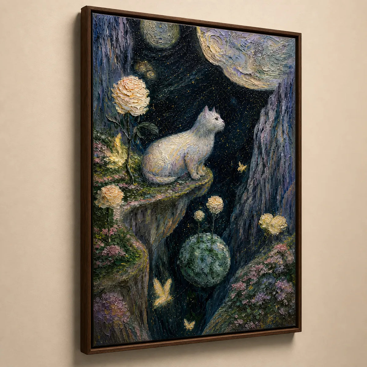 Moonlit White Cat