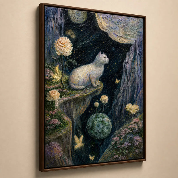 Moonlit White Cat