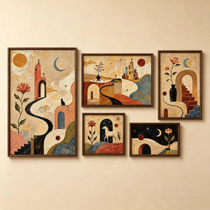 Mediterranean Dreamscape Gallery Wall (Including 5 Piece)